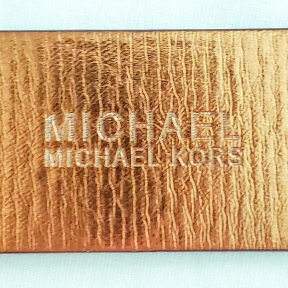 NWT Michael Kors Signature Brown Gold Belt- Small - Picture 6 of 7